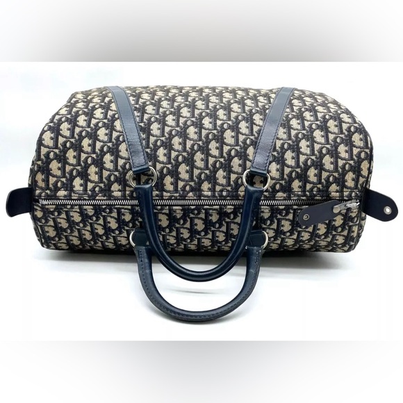 DIOR 40 Trotter Boston Duffle 15.7x9.4 Large Bag W/T Authentic Cert Unis… - Picture 4 of 17